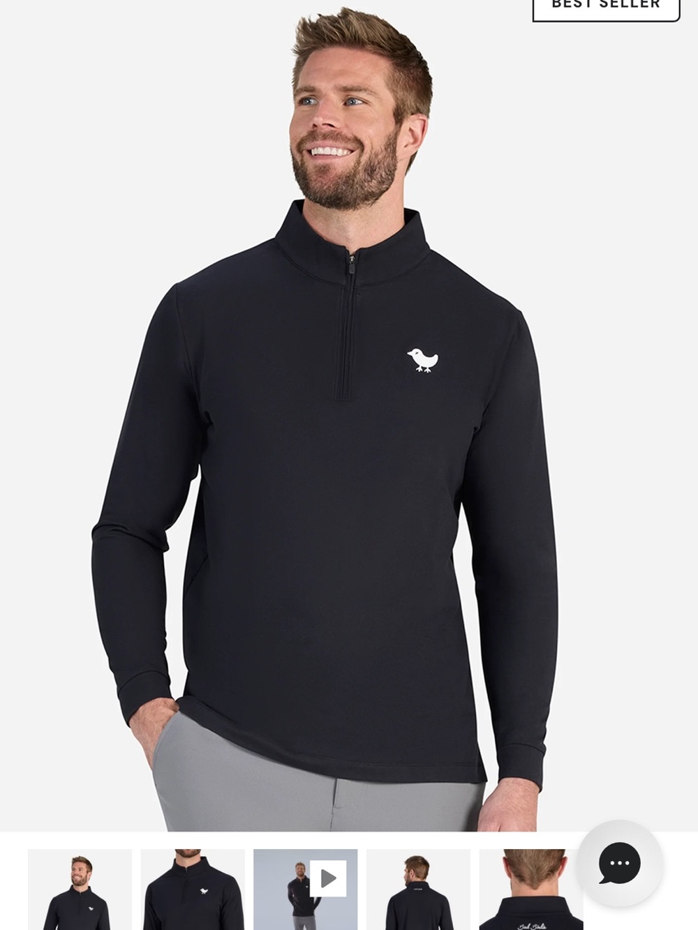 Men's Bad Birdie Black Quarter-Zip Performance Pullover